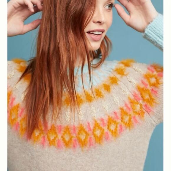 Anthropologie Sweaters - Anthropologie Sleeping on Snow Fair Isle Tunic Sweater – Size Medium